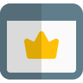 Premium membership online crown badge on internet icon