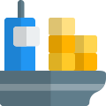 Ship large container box cargo transportation service icon