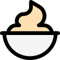 Mashed potato in bowl prepared during thanksgiving season icon