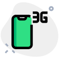 Modern smartphone with third generation network connectivity icon