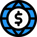 Worldwide money transfer service institution business trade icon