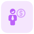 Earning money in dollar money currency domination icon