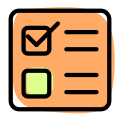 Conventional ballot paper voting with checkbox and tick icon