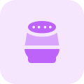 Smart speaker with voice assistant service isolated on a white background icon