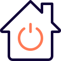 Smart home application for turning off and on of features icon