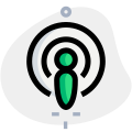 Podcasts player logotype, where they can discover and listen to the world's podcasts. icon