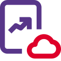 Cloud server line graph details on an online portal icon