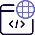Worldwide access of web program and coding icon