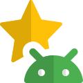 Android smartphone favorite feature with a star logotype icon