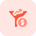 Filter trade with trending profitable financial investment icon