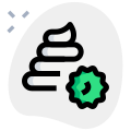 Virus found in a stool test isolated on a white background icon