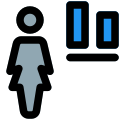 Button alignment of a word document for an businesswoman to adjust icon