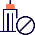 Office Tower building with no access until further notice icon