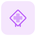 Hospital plus sign mark warning and display icon