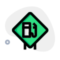 Gas station for refueling road signal layout icon