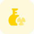 Nuclear program research with sample in flask icon