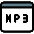 Music library of mp3 collection on web portal icon