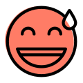 带有汗滴笑脸新鲜塔尔维沃的咧嘴笑脸的外部图片表示 icon