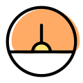 Analog gauge meter for speed test measurement icon