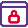 Browser security with padlock isolated on white background icon