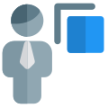 Bring front word document for an businessman to adjust icon