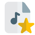 Favorite music from the user playlist library icon