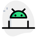 Laptop with Android operating install on system icon