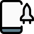 Mobile phone with rocket speed hardware performance icon