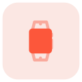 A square face fitness band with smart features icon