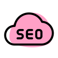 Seo service on a cloud server isolated on a white background icon