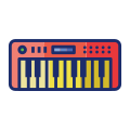외부-전기-피아노-악기-악기-플랫아이콘-선형-컬러-플랫-아이콘 icon