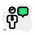 Chatting with business peers messenger application function layout icon