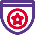 Coast guard with star with circle batch and shield icon
