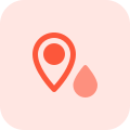 Location for the blood bank isolated on a white background icon