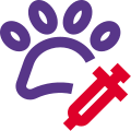 Vaccine and medicine for domestic animals layout icon