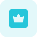 Online premium membership badge with crown logotype icon