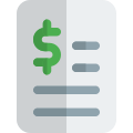 Order receipt bill invoice for accounting and finance icon