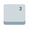 Superscript Three Key icon