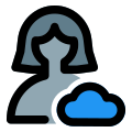 Cloud Computing female user profile for job portfolio website icon