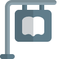 Sign post of a library direction isolated on a White background icon