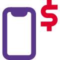 Money transfer facility with dollar logotype layout icon