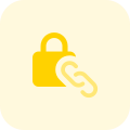 Link protected with a safety guard for private access icon