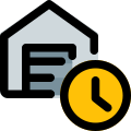 Queue wait time clock for warehouse storage unit icon