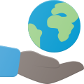 Hand Holding Globe icon