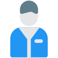 Male staff waiter in his uniform layout icon