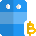 Bitcoin cryptocurrency blockchain server isolated on white background icon