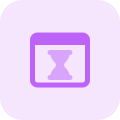 Landing page web browser template with hourglass timer logotype icon