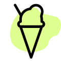 Cafeteria in a hotel room for ice cream and dessert icon