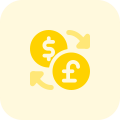 Dollar to euro money exchange service, forex exchange icon