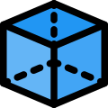 Geometrical shape of third dimension cube vertices icon